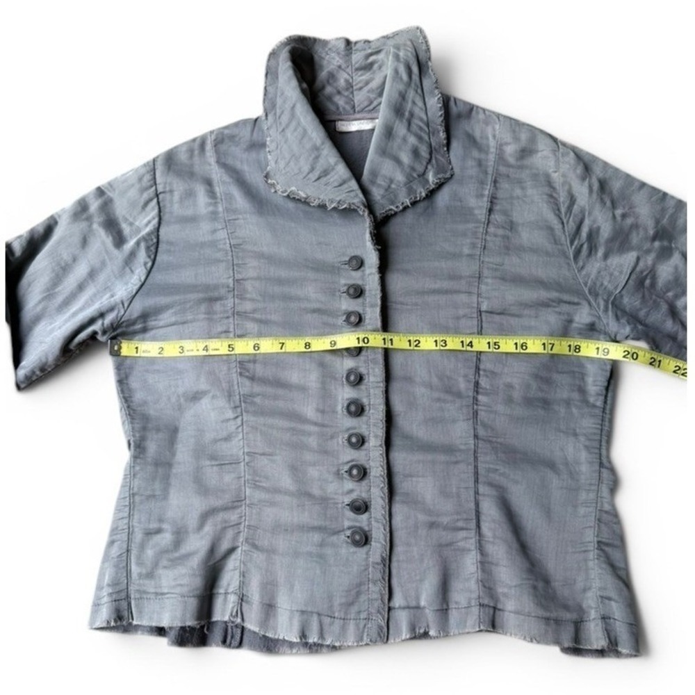 Krista Larson Military Steampunk Jacket Women OS Grey Cotton Lagenlook Victorian - Picture 4 of 9